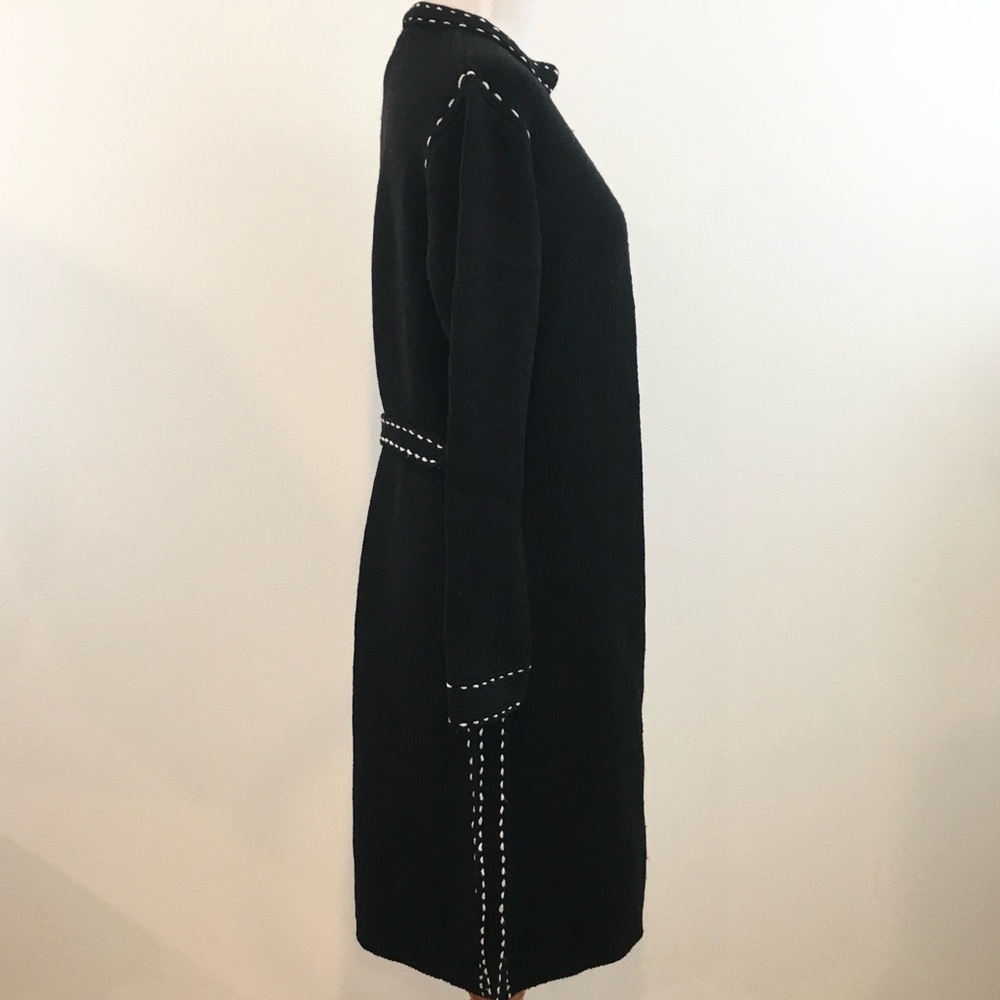 United States Sweaters | Black Knit Open Front Duster Cardigan - Picture 7 of 10